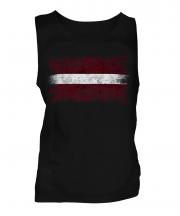 Latvia Distressed Flag Mens Vest