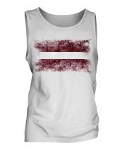 Latvia Distressed Flag Mens Vest