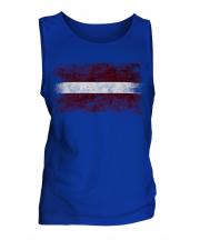 Latvia Distressed Flag Mens Vest