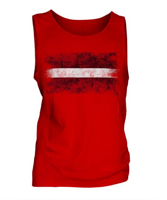 Latvia Distressed Flag Mens Vest