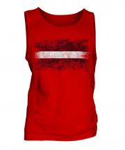 Latvia Distressed Flag Mens Vest
