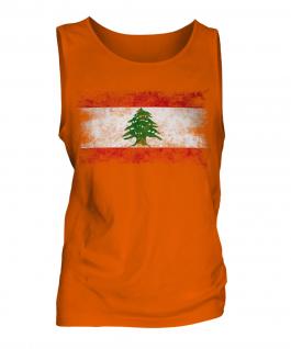 Lebanon Distressed Flag Mens Vest