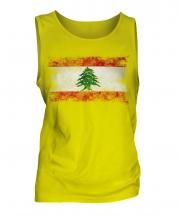 Lebanon Distressed Flag Mens Vest