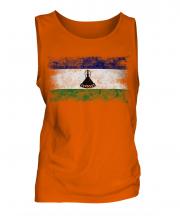 Lesotho Distressed Flag Mens Vest