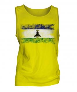 Lesotho Distressed Flag Mens Vest