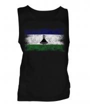 Lesotho Distressed Flag Mens Vest