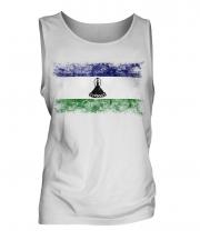 Lesotho Distressed Flag Mens Vest
