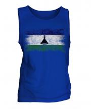 Lesotho Distressed Flag Mens Vest