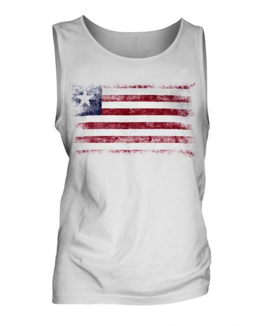 Liberia Distressed Flag Mens Vest