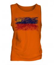 Liechtenstein Distressed Flag Mens Vest