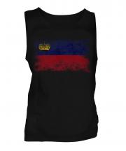 Liechtenstein Distressed Flag Mens Vest