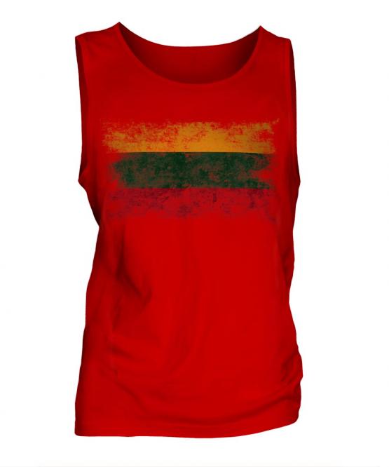 Lithuania Distressed Flag Mens Vest