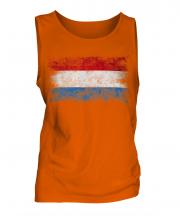 Luxembourg Distressed Flag Mens Vest