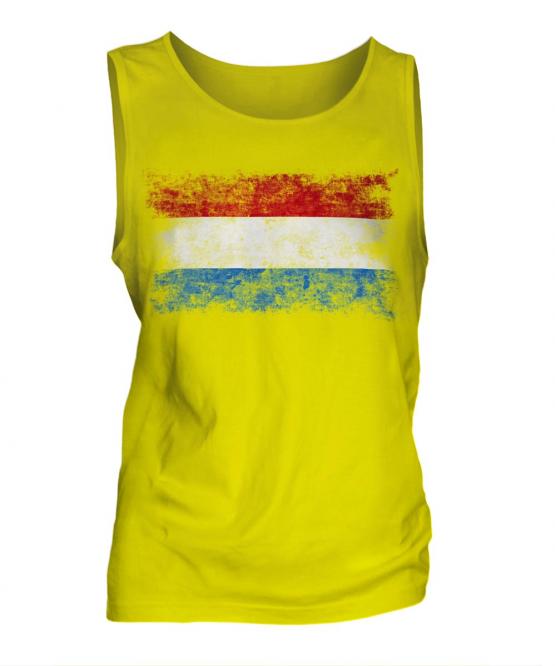 Luxembourg Distressed Flag Mens Vest