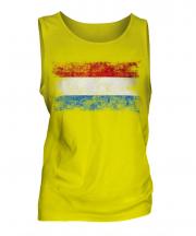Luxembourg Distressed Flag Mens Vest