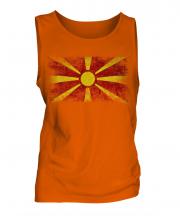Macedonia Distressed Flag Mens Vest