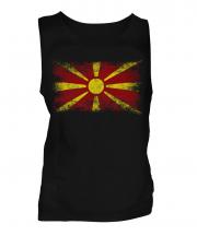 Macedonia Distressed Flag Mens Vest