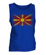 Macedonia Distressed Flag Mens Vest