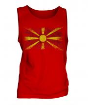 Macedonia Distressed Flag Mens Vest