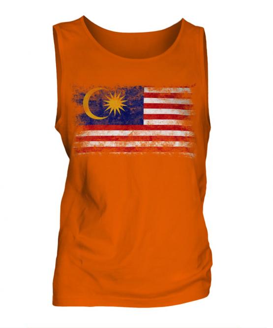Malaysia Distressed Flag Mens Vest