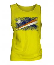 Marshall Islands Distressed Flag Mens Vest