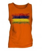Mauritius Distressed Flag Mens Vest