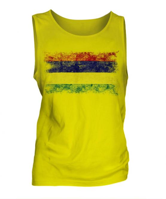 Mauritius Distressed Flag Mens Vest