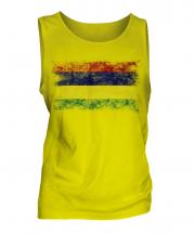 Mauritius Distressed Flag Mens Vest