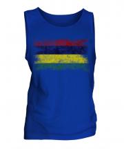 Mauritius Distressed Flag Mens Vest