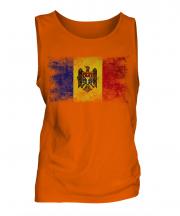 Moldova Distressed Flag Mens Vest