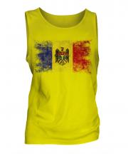 Moldova Distressed Flag Mens Vest