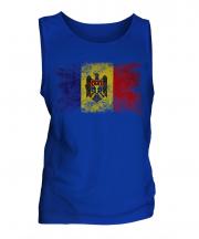 Moldova Distressed Flag Mens Vest
