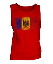 Moldova Distressed Flag Mens Vest