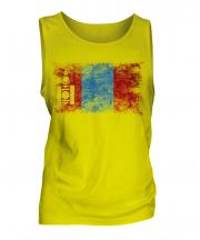 Mongolia Distressed Flag Mens Vest