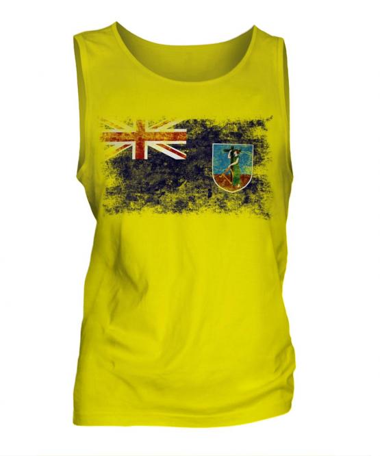 Montserrat Distressed Flag Mens Vest