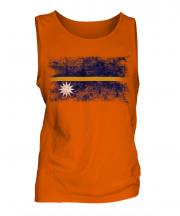 Nauru Distressed Flag Mens Vest