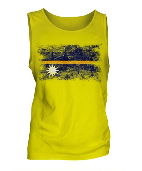 Nauru Distressed Flag Mens Vest