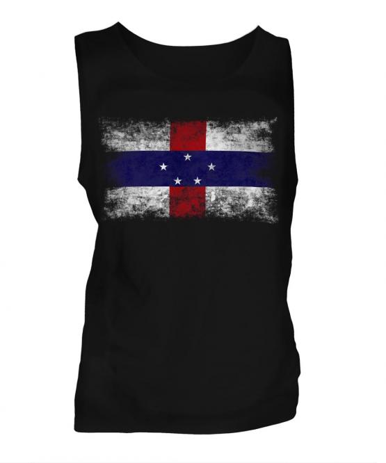 Netherlands Antilles Distressed Flag Mens Vest