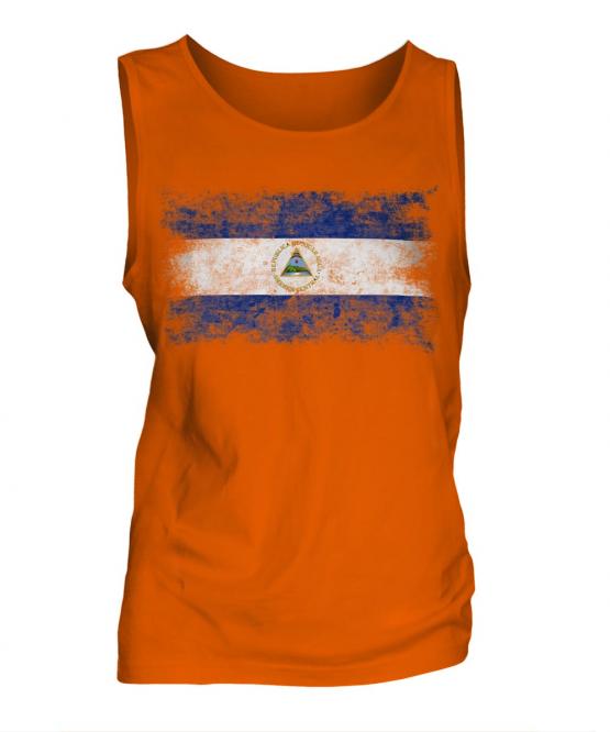 Nicaragua Distressed Flag Mens Vest