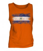 Nicaragua Distressed Flag Mens Vest