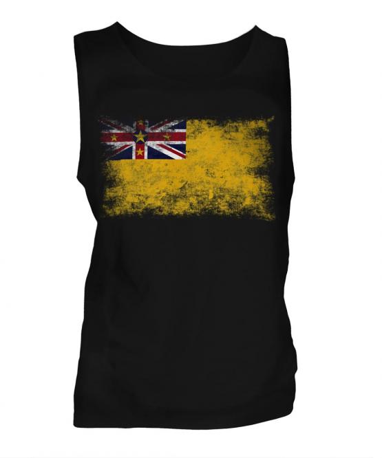 Niue Distressed Flag Mens Vest