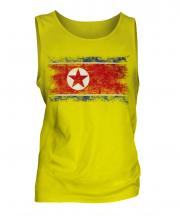 North Korea Distressed Flag Mens Vest
