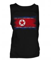 North Korea Distressed Flag Mens Vest