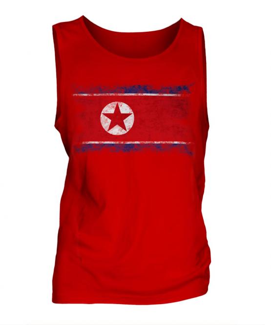 North Korea Distressed Flag Mens Vest