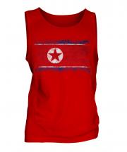 North Korea Distressed Flag Mens Vest