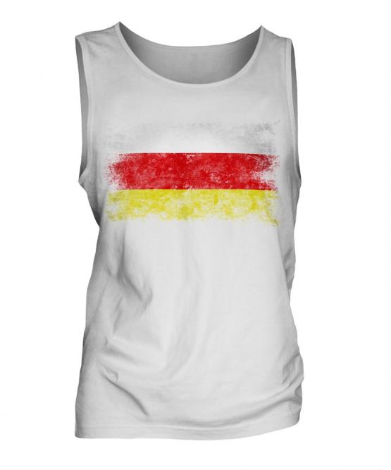 North Ossetia Distressed Flag Mens Vest