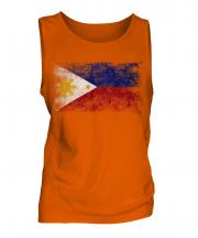 Philippines Distressed Flag Mens Vest