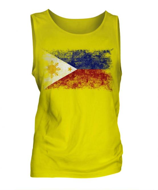 Philippines Distressed Flag Mens Vest