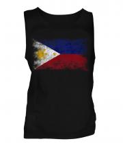 Philippines Distressed Flag Mens Vest