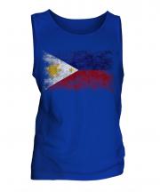 Philippines Distressed Flag Mens Vest